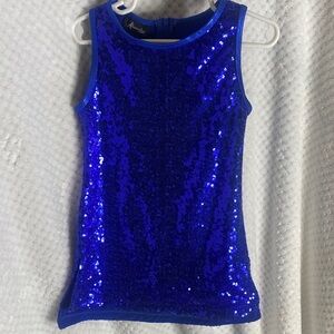 Alexandra Costumes Blue Sequin Sleeveless Dress Tunic